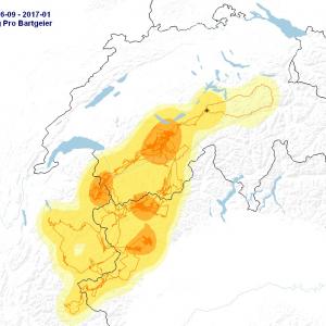 Streifgebiet von Cierzo (Sept. 2016 bis Jan. 2017)