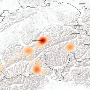 Heat Map der GPS Daten von Oktober 2019 - September 2020 von Fredueli